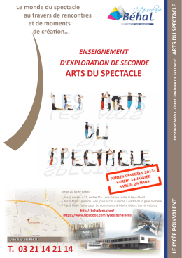 "Arts du spectacle". - EPLE Auguste Béhal Lycée des Métiers de la