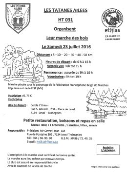 Page 1 ----* * * | HT 031 Organisent C A ŘÅRCHE Leur marche des