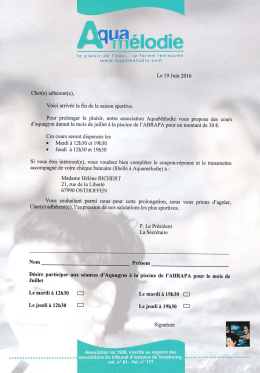 Inscription pour le moi de Juillet ! cliquer ici