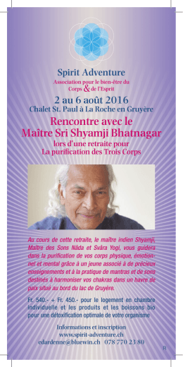 Rencontre avec le Maître Sri Shyamji Bhatnagar