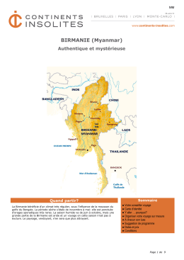 BIRMANIE (Myanmar) - Continents Insolites
