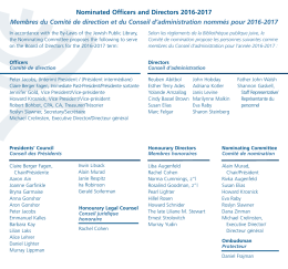 Nominated Officers and Directors 2016