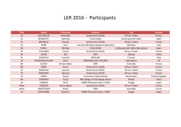 LER 2016 - Participants