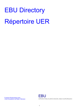 EBU Directory Répertoire UER