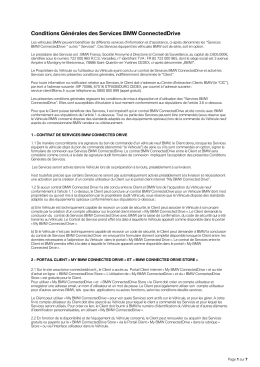 Conditions Générales des Services BMW ConnectedDrive