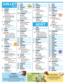 Loisir rural: calendrier des activités
