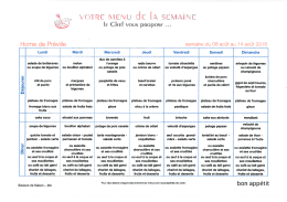 Télécharger le menu de cette semaine