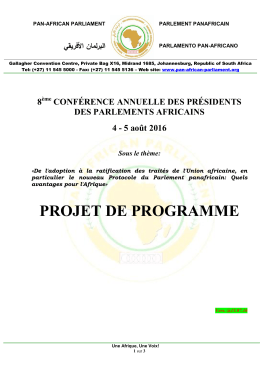 projet de programme - Pan African Parliament
