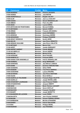 Liste des Maires de Haute-Garonne - Préfecture de la Haute