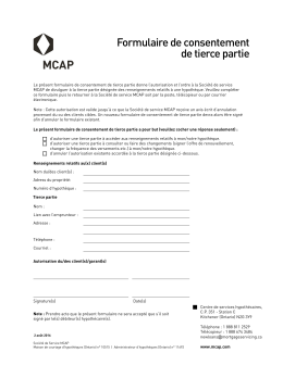 MCAP formulaire de consentement de tierce partie
