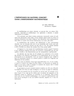 L`importance du mat&eacute;riel concert dans l`enseignement math&eacute;matique