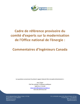 Commentaire - Engineers Canada