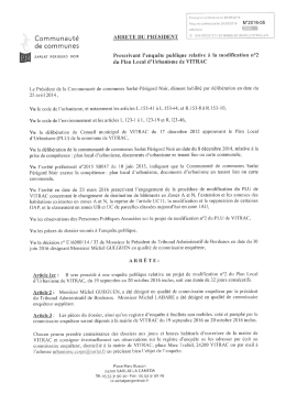 Arrêté du Président de la Communauté de