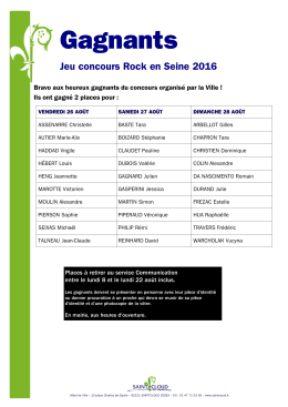 Liste des gagnants - Mairie de Saint