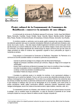 Projet culturel sur la Communauté de Communes du Rouillacais