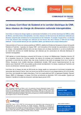 Le réseau Corri-Door de Sodetrel et le corridor électrique de CNR