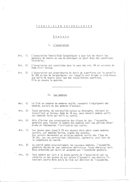Statuts - Bienvenue sur le site du Tennis Club Saignel&eacute;gier