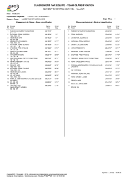 classement par equipe - team classification