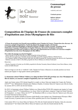 CP sélection équipe de France concours complet d`équitation et