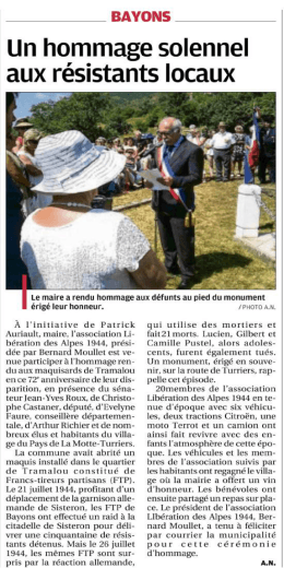 2016 08 07 La Provence Bayons