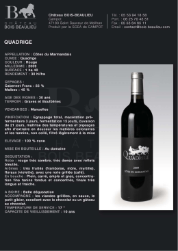 quadrige - Ch&acirc;teau Bois Beaulieu