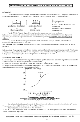 thermoregula`i`ion lors de l`exercice chez l`