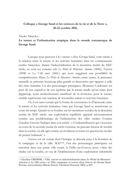 La nature et l`urbanisation utopique dans le monde romanesque de