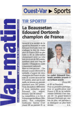 l`article de Var Matin - Soci&eacute;t&eacute; de Tir Sportif Le Beausset