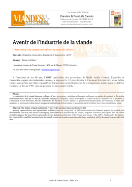 Article au format pdf - La revue française de la recherche en viandes