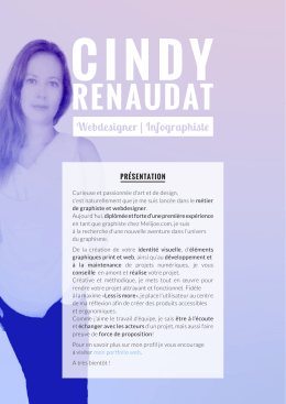 PRÉSENTATION - Cindy Renaudat