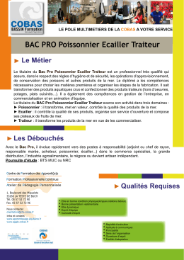 BAC PRO Poissonnier Ecailler Traiteur
