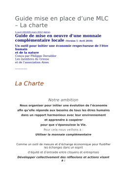 Guide Chartes - Monnaie Locale Vosges