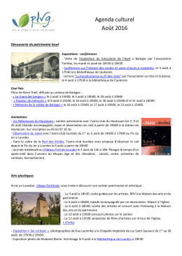 Agenda culturel d`août - Pays de Lourdes et des Vallées des Gaves