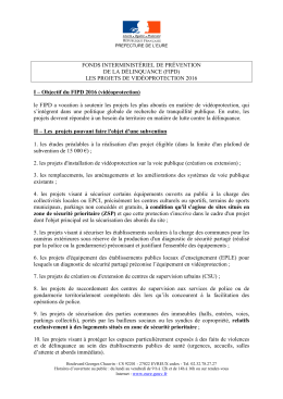 Notice vidéprotection FIPD 2015 -2