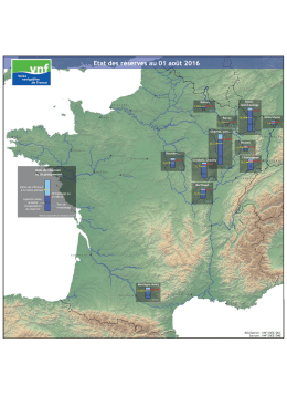 Carte de l`état des réserves en eau au 1er août 2016