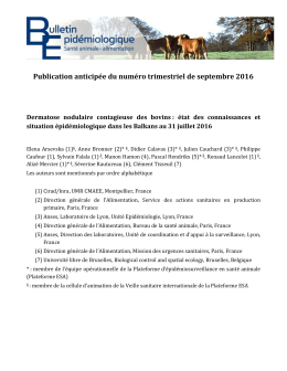 lien - Bulletin épidémiologique