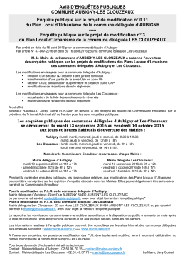 Avis d`enquêtes publiques - Site Officiel de la Mairie de Aubigny