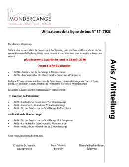 Avis / Mitteilung - Commune de Mondercange