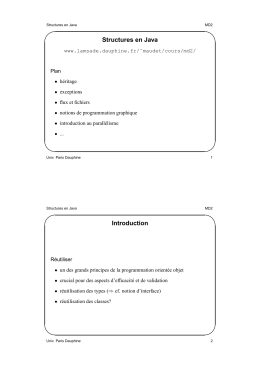 Structures en Java Introduction