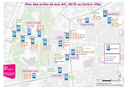 Plan des arrêts de bus AVL/RGTR au Centre