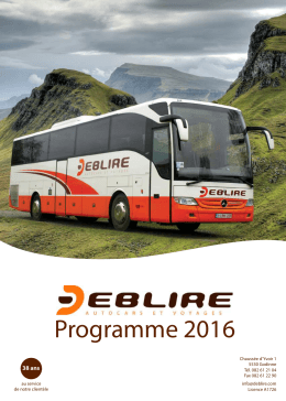 Programme 2016 - Autocar Deblire