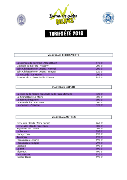Télécharger nos tarifs en PDF - Bureau des Guides de l`Oisans