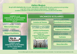 Agenda du MUSEUM - Amis du Muséum d`Histoire Naturelle d`Aix