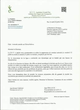 un courrier de protestation sera envoyé par la DUT au Directeur