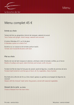 un menu à 45 - La Broche de Fer
