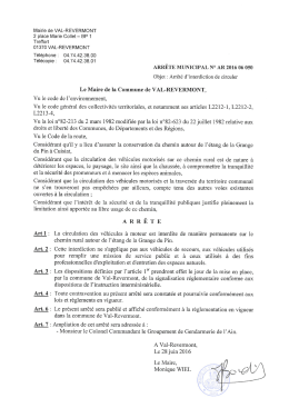 AR 2016 06 050 Limitation de circulation autour La Grange du Pin
