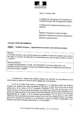 Étudiants étrangers - Appréciation du caractère réel et sérieux des