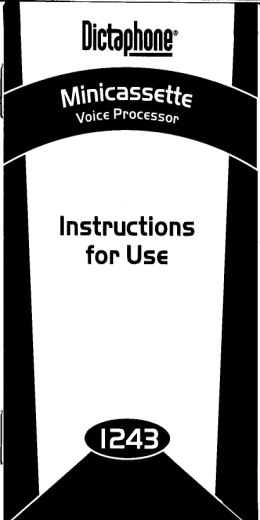 Instructions for Use, Model 1243, L-1961