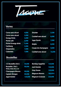 Tarifs - Traouc