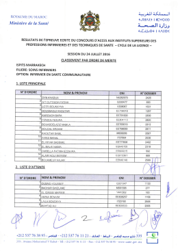 ISPITS_Marrakech - Ministère de la Santé